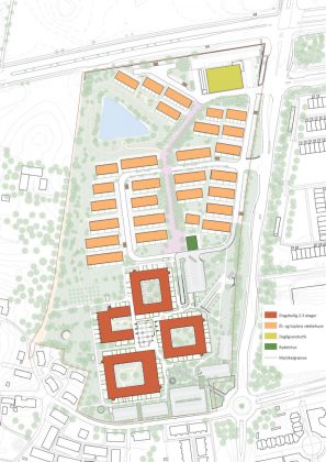 Ikano Bolig vil omdanne de tidligere rådhusbygninger i Høje-Taastrup til boliger. Visualisering: Lendager Arkitekter.