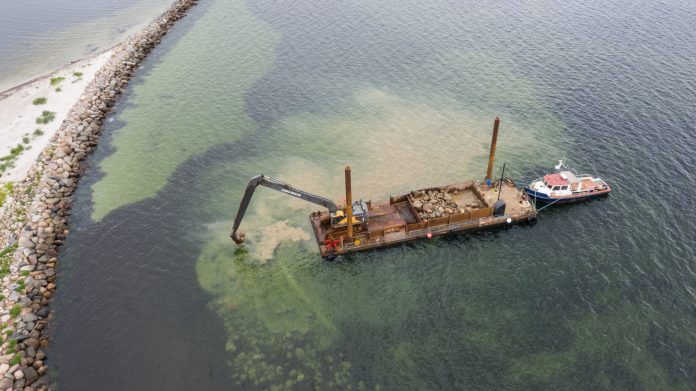 Nyt stenrev ved Ishøj Havn skal forbedre biodiversiteten i Køge Bugt. Foto: PR.