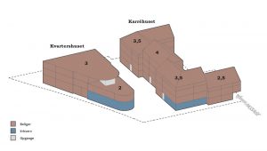 Kvartershuset og Karrehuset med 55 seniorboliger på Emilies Plads.