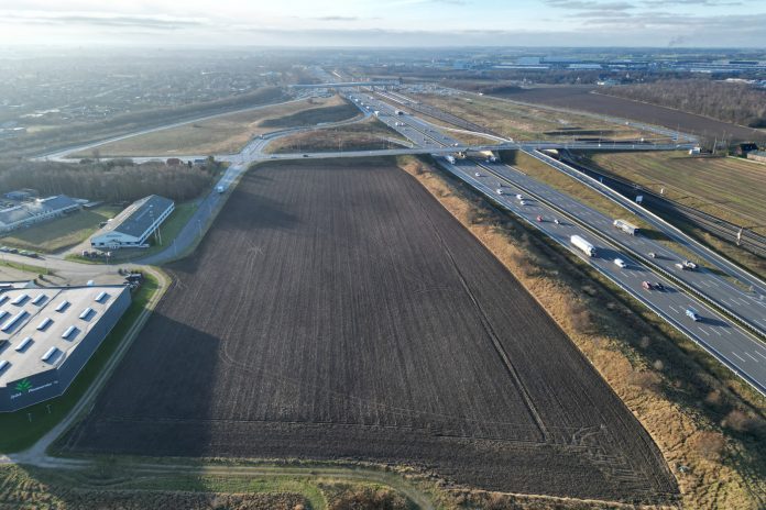 Novo Nordisk Pharmatech vil bygge en vil bygge ny fabrik på denne grund i Køge. Foto: PR.