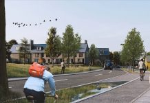 Helhedsplan for over 460 midtfynske boliger er vedtaget Helhedsplanen skal bane vejen for et nyt boligområde omkring Boltinggårdvej ved Sallinge Å i Ringe Syd. Illustration: Lytt Architecture.