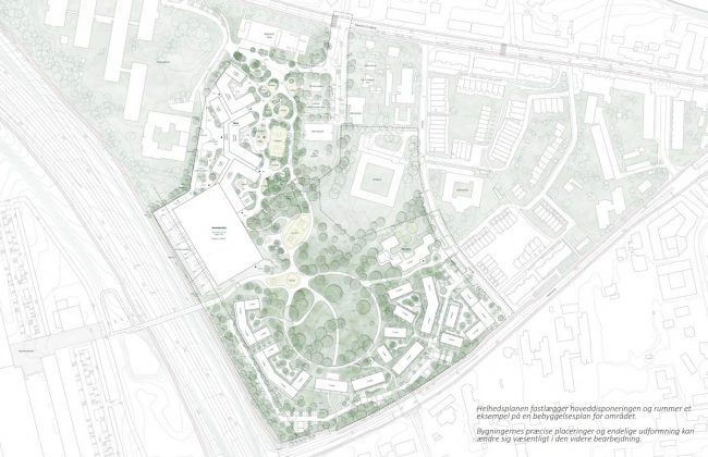 Fra helhedsplanen for "Det nye kvarter i Bagsværd" ved Ringbo. Illustration: Masu Planning.