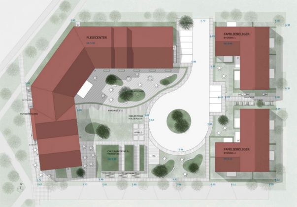 Nørresundby Boligselskab er bygherre på det kommende plejehjem på Stigsborg. Situationsplan: Arne Andersen Vrå og P+P Arkitekter.