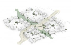 PAB står bag projektet med 57 nye lejligheder ved Stenlængegård i Næstved. Illustration: Aart Architects.