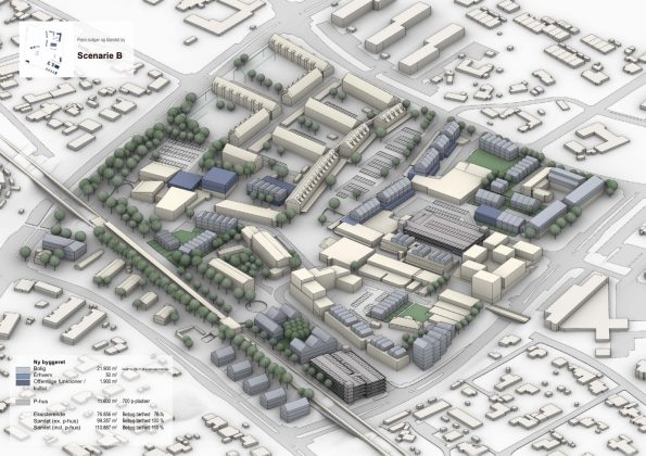 Fra ”Forslag til Udviklingsplan for Værløse Bymidte”. Visualisering: Urban Power.