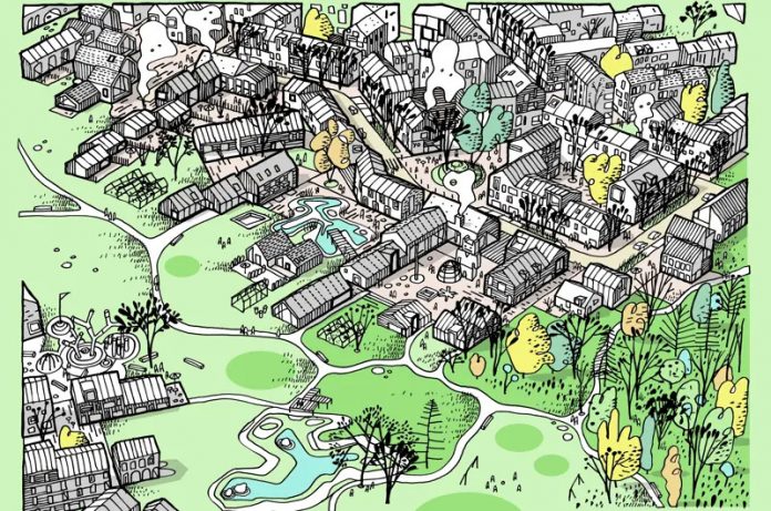 marienlyst-aarhus-stadt-heimstaden-illustration-qq Den kommende bydel Marienlyst i Aarhus. Illustration: Cebra.