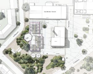 AAB skal bygge nye studieboliger ved Spinderihallerne i Vejle. Illustration: Ravn Arkitektur.