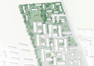 Domea.dk vil i samarbejde med Velux Gruppen bygge 40 nye boliger i Faxe. Illustration: Effekt Arkitekter.