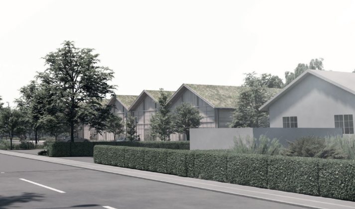 Lidl vil bygge en ny butik p&aring; hj&oslash;rnet af Buddingevej og Gammelmosevej. Illustration fra lokalplanen.