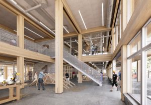 Med støtte fra A.P. Møller Fonden opfører Next en ny bygning på Campus Nørrebro til unge, som ønsker at tage en ungdomsuddannelse i København. Illustration: Cubo Arkitekter.