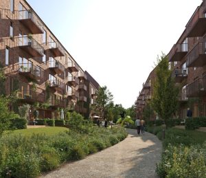 Erhvervsejendomme på Vasekær i 2-8 i Herlev skal erstattes af 530 nye lejligheder.