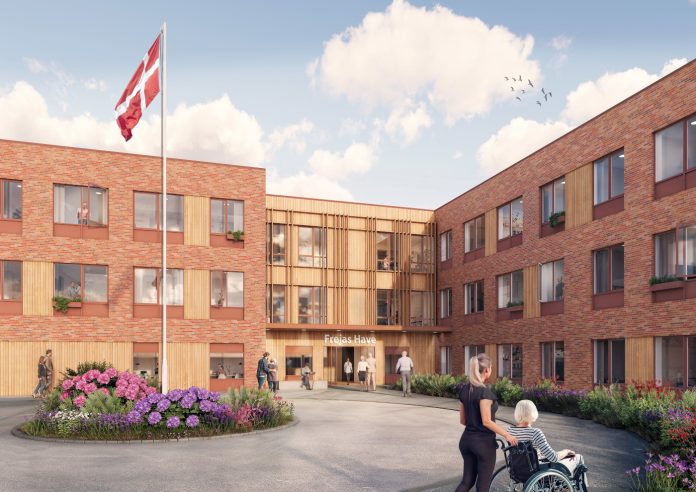 TL Byg skal bygge plejehjemmet Frejas Have i Vestbyen i Aalborg. Illustration: Arkitektfirmaet Nord.