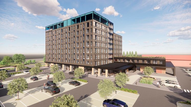 Esbern Snare Hotel & Konferencecenter skal opf&oslash;res i Kalundborg. Illustration: Randers Arkitekten.