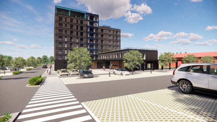 Esbern Snare Hotel & Konferencecenter skal opf&oslash;res i Kalundborg. Illustration: Randers Arkitekten.