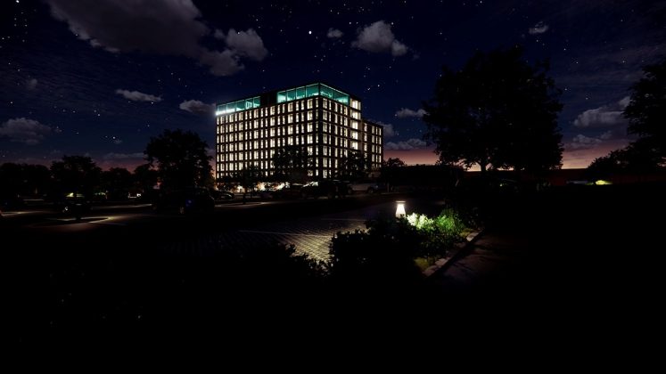 Esbern Snare Hotel & Konferencecenter skal opf&oslash;res i Kalundborg. Illustration: Randers Arkitekten.