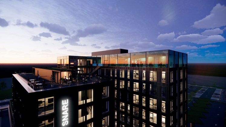 Esbern Snare Hotel & Konferencecenter skal opf&oslash;res i Kalundborg. Illustration: Randers Arkitekten.