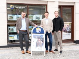 Ny partner vender hjem til ejendomsmægler i Nyborg Fra venstre: Partner Ulrich Gammelholm, partner Lasse Hvistendal Olsen og trainee Alexander Ahlmann. Foto: EDC Poul Erik Bech i Nyborg.