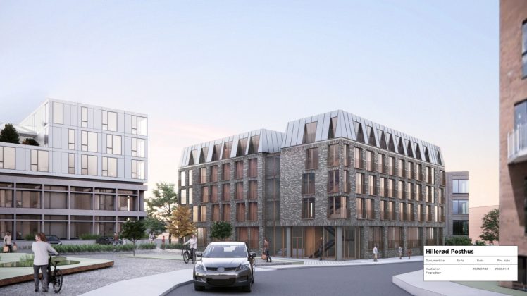 Domusnova Living vil omdanne Hiller&oslash;d Posthus til 251 sm&aring; lejligheder. Illustration: MIkkelsen Arkitekter.