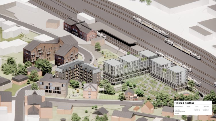 Domusnova Living vil omdanne Hiller&oslash;d Posthus til 251 sm&aring; lejligheder. Illustration: MIkkelsen Arkitekter.