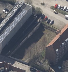 Sleth Arkitekter har købt byggegrunden på Sonnesgade 13 i Aarhus af et datterselskab til konkursramte Markholt & Rand. Foto: Klimadatastyrelsen.
