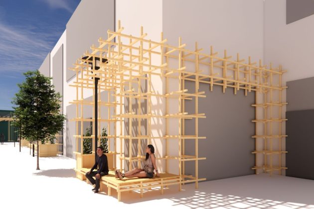 Gr&aring;br&oslash;drepassagen forvandles med lyskunst, installationer og kulturelle oplevelser. Illustration: Odense Kommune.