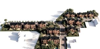 Udvikler vil bygge rækkehuse på planteskolegrund Der skal bygges 29 nye rækkehuse på planteskolegrunden i Kalundborg. Illustration: Danoform.