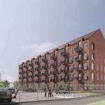 Erhvervsejendom på Østerbro skal omdannes til boliger Ejendommen på Strandboulevarden 130 på Østerbro i København skal omdannes til boliger. Illustration: C.F. Møller Architects.