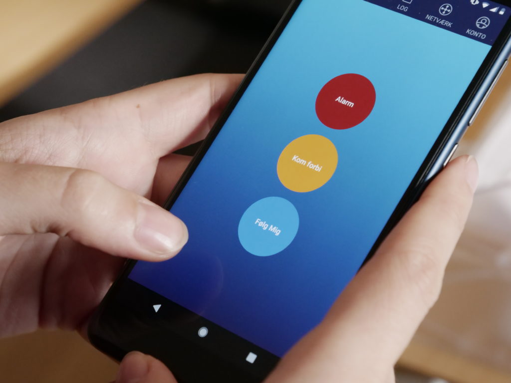 Skytsengel app - Tre forskellige funktioner; Følg mig. Kom forbi. Alarm.
