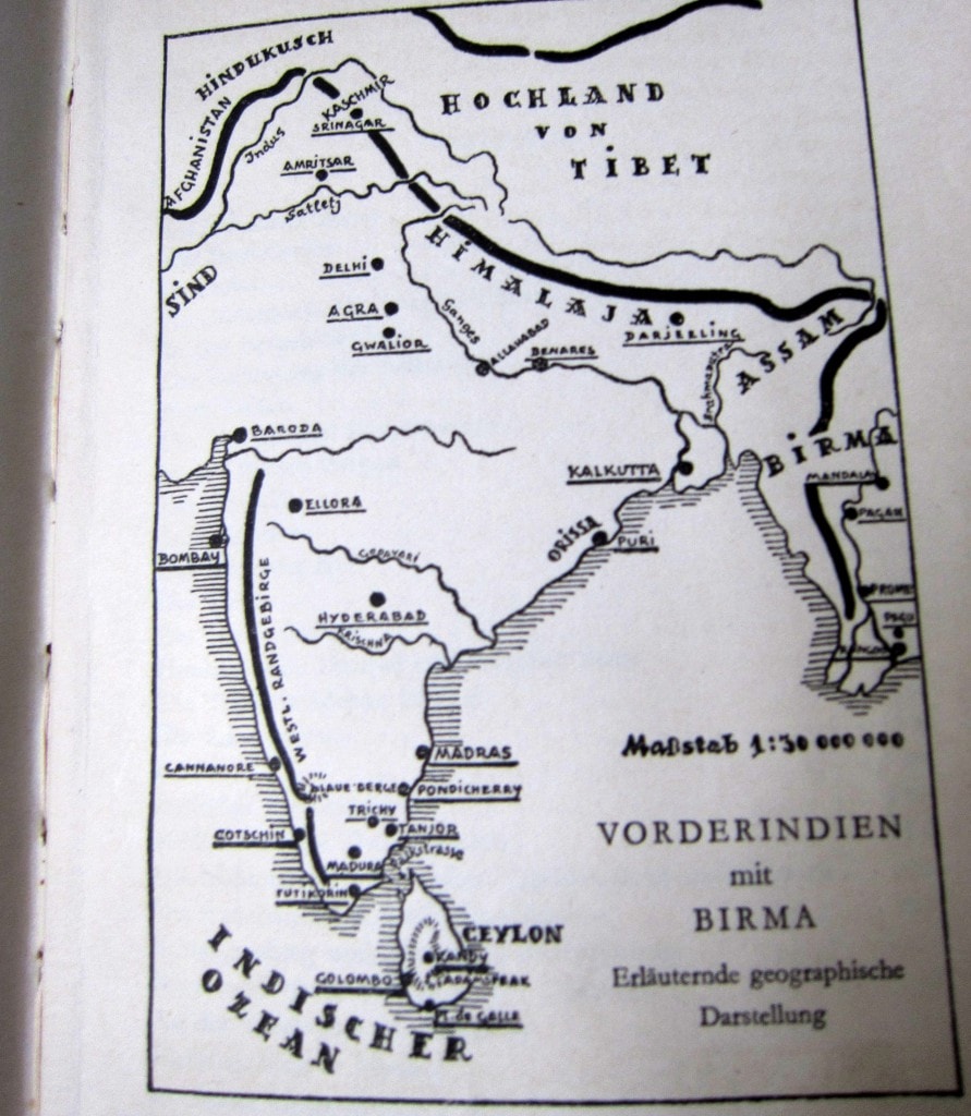 Landkarte Vorderindien - Von Ceylon zum Himalaya