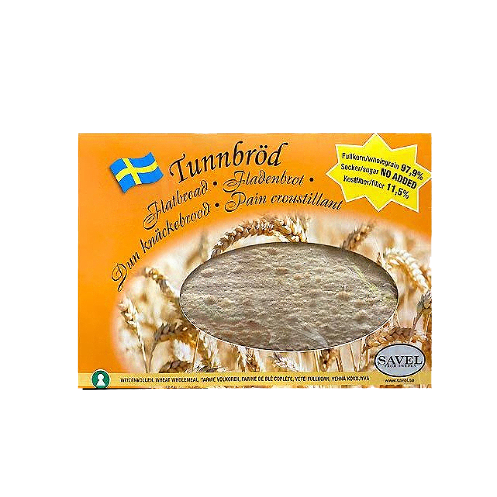 Tunnbröd Fullkorn 97,9% Orange Savel 500g