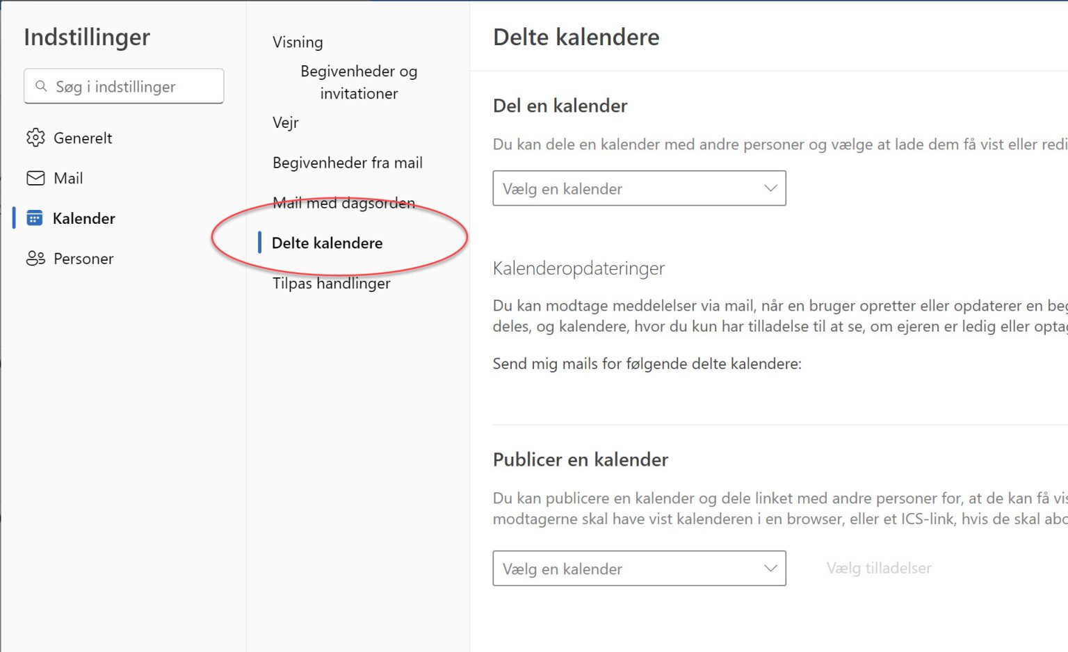 Hent aftaler fra Outlook - Familie Kalender