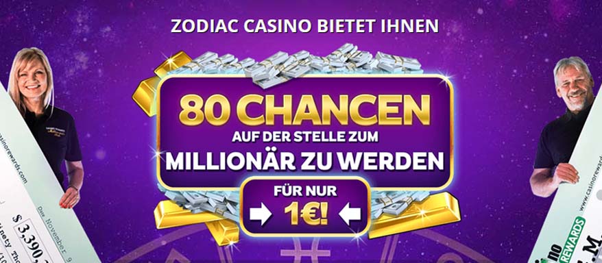 80 Freispiele am Mega Moolah bei Zodiac Casino