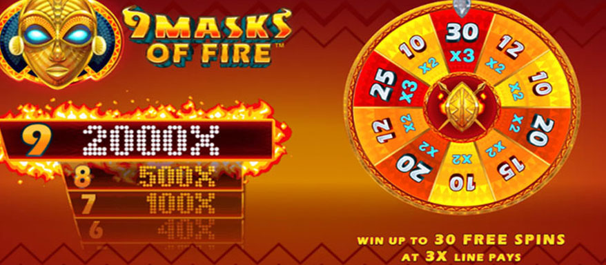 Freispiel-Bonus bei 9 Masks of Fire