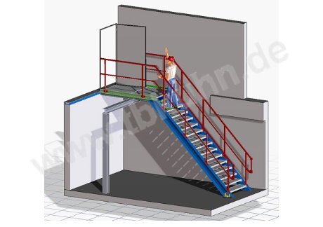 Treppenkonstruktion Konstruktion 3D Modell Stahlbau