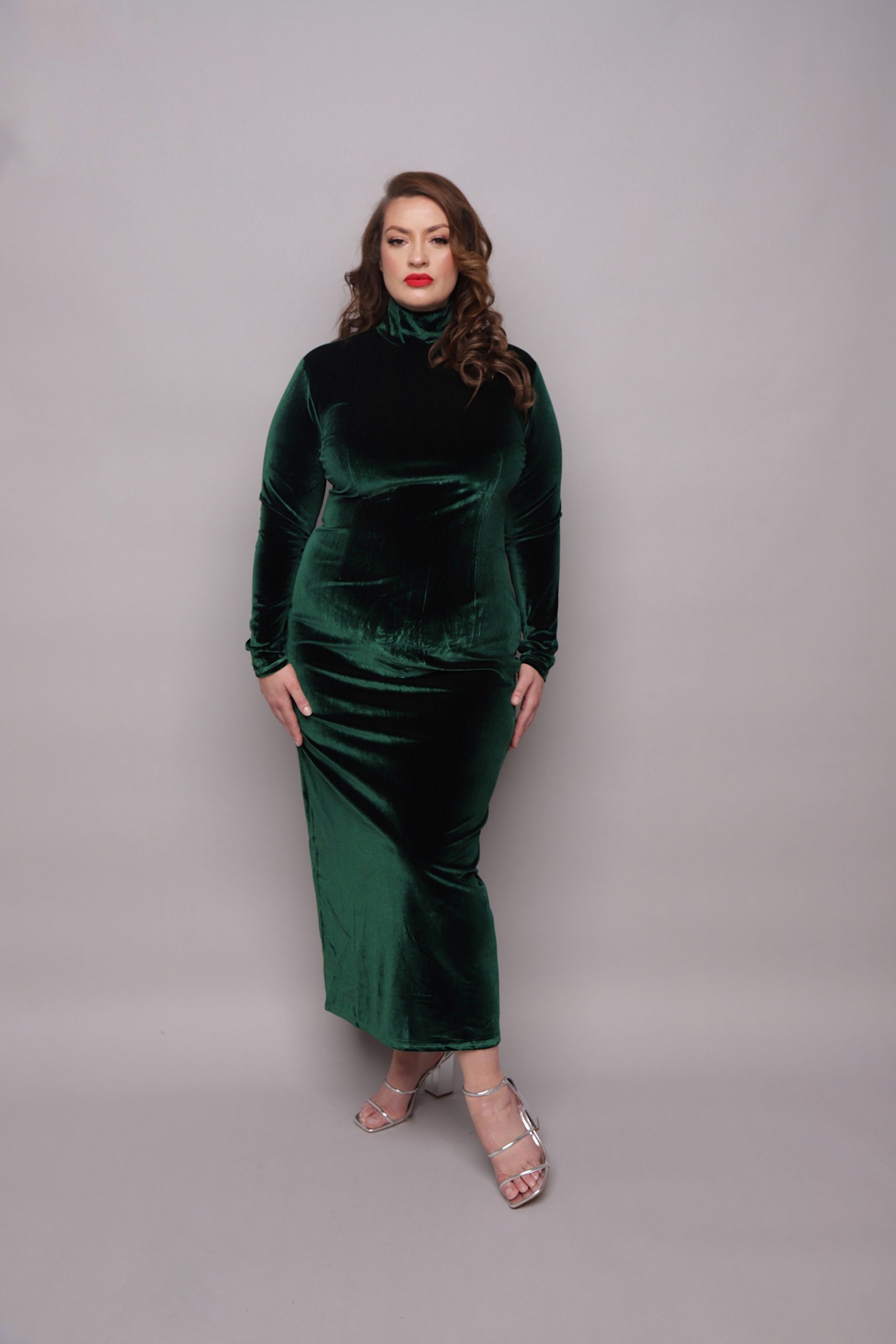 green velvet plus dress Size classic christmas