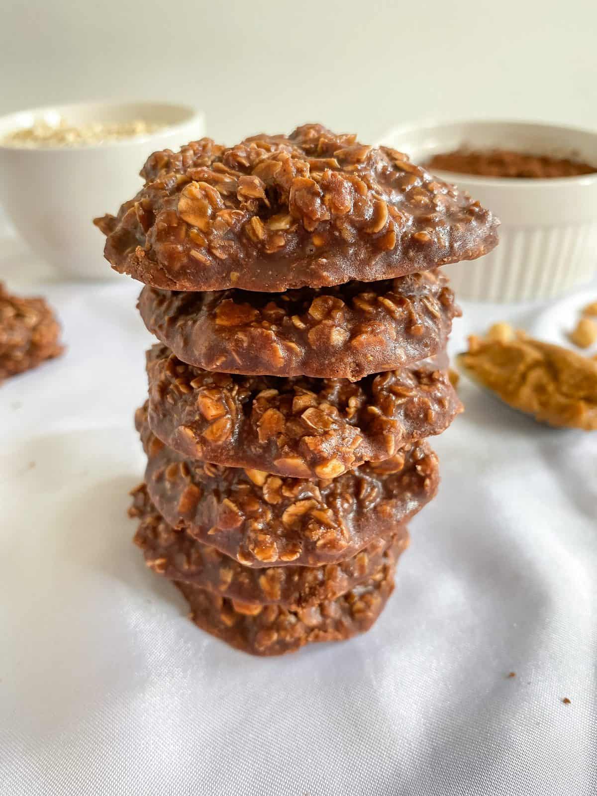 No Bake Pindakaas Chocolade koekjes