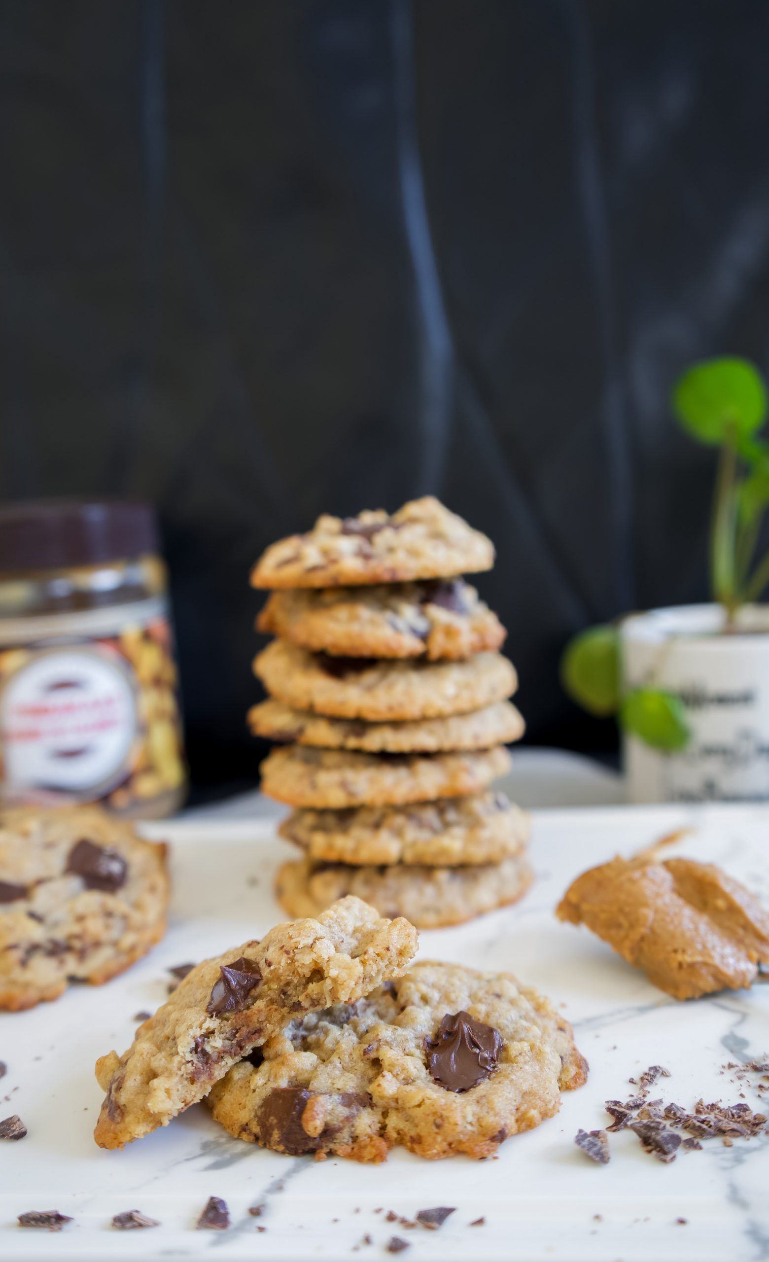 Havermoutkoekjes met pindakaas en chocolade