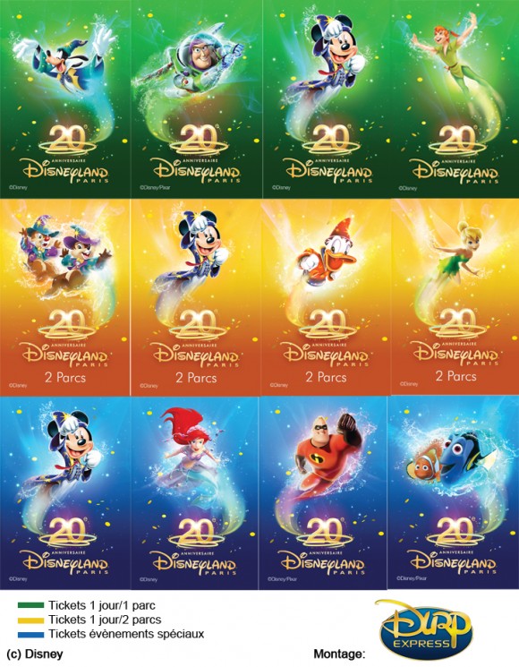 Disneyland Paris 20th Anniversary Ticket Pictures