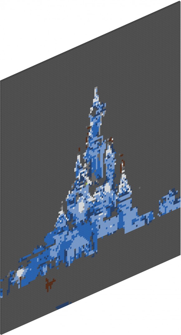 Sleeping Beauty Castle in Disneyland Paris LEGO Style, using Brickify