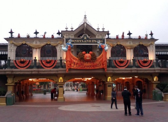 Main Street Station in Disneyland Paris for Halloween 2013