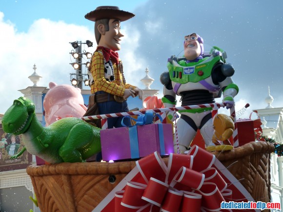 Toy Story Float in the Christmas Cavalcade in Disneyland Paris