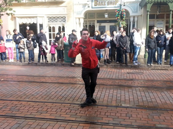 Yoann Entertaining Guests on Main Street, U.S.A. in Disneyland Paris