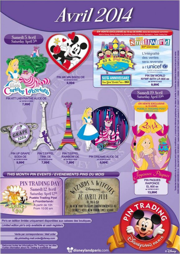 Disneyland Paris Pins for April 2014 – Attraction Pins Are Back!
