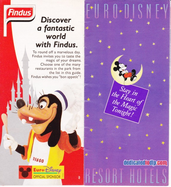 A Very Early Euro Disneyland Resort Guide, Findus Advert and Hotels Section Cover