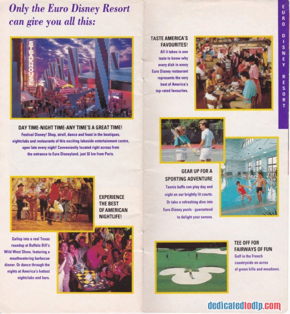 A Very Early Euro Disneyland Resort Guide, Resort Features