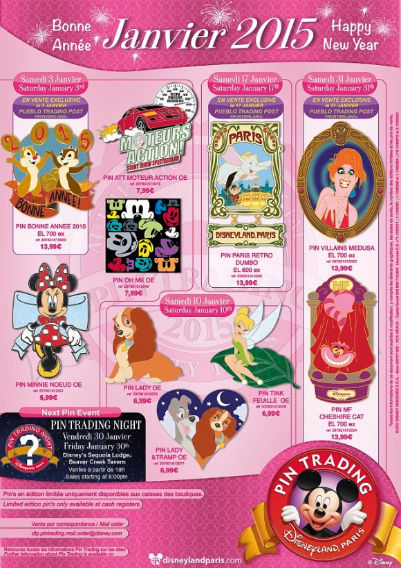 Disneyland Paris Pins for January 2015 – A Big Selection of Good!