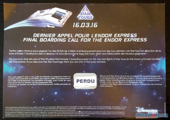 Final Boarding Call For Endor Express Scratch Lottery