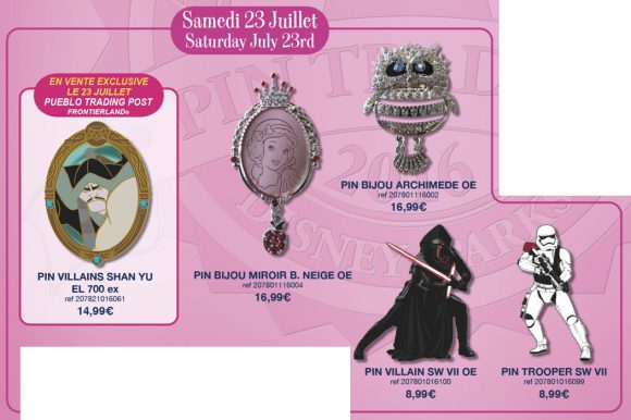 Disneyland Paris Pin Releases - 23rd July 2016
