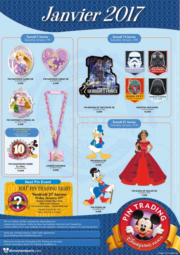 Disneyland Paris Pins January 2017 - Star Wars, Ducks & Rapunzel