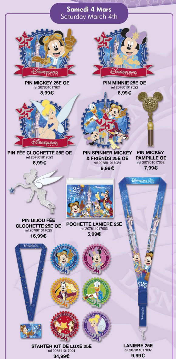 Disneyland Paris Pins For March 2017 – 25th Anniversary, Star Tours ...